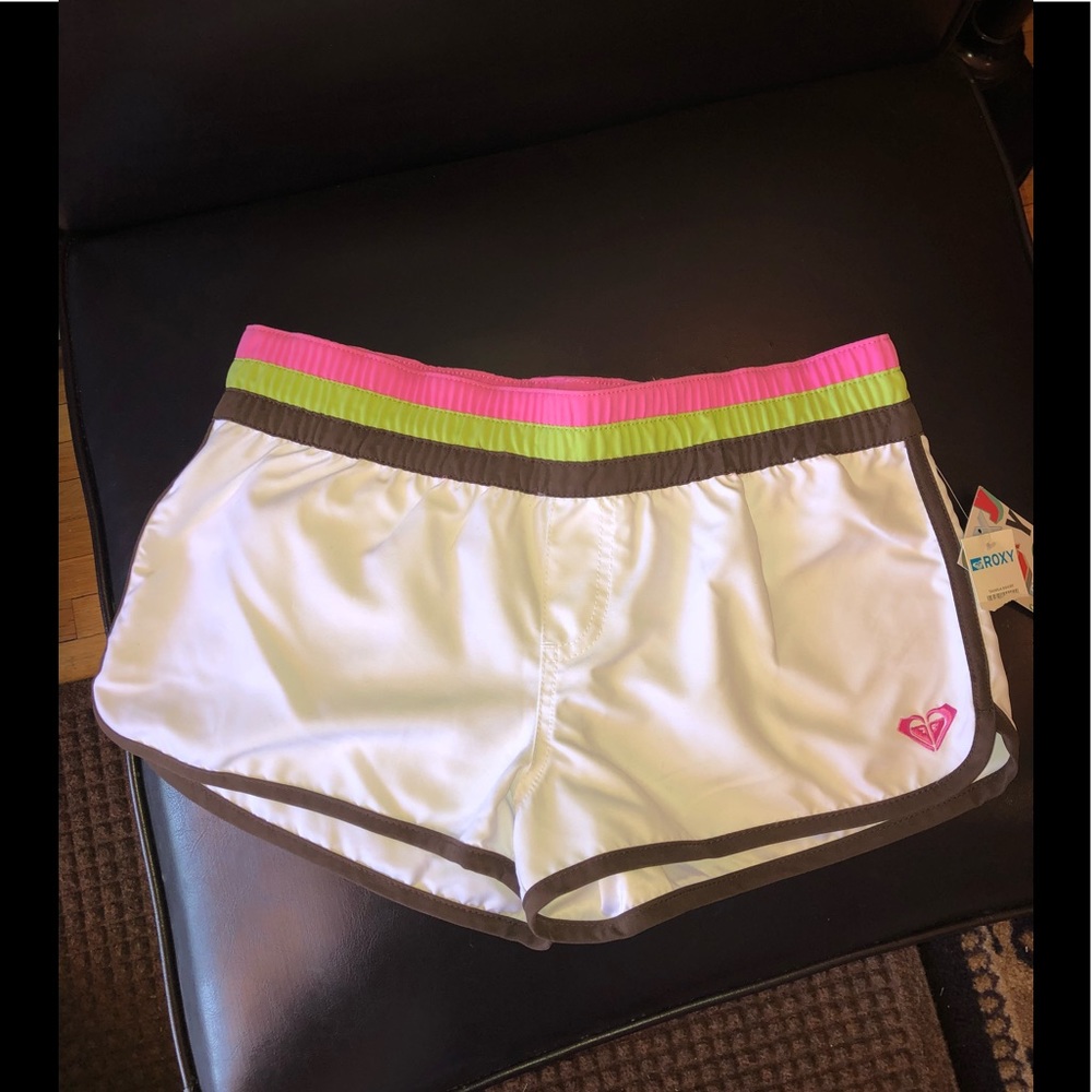 Roxy Tavarua Board Shorts with pink and green